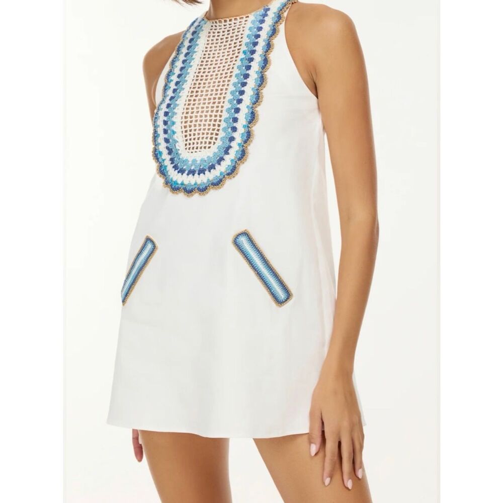 My Beachy Side White stretch poplin Arya mini dress NWT Size S